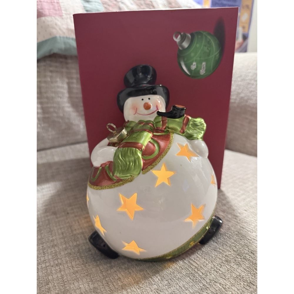 Luminary Frosty Snowman Christmas QVC Home Reflections Light Holiday 2011‎ Decor